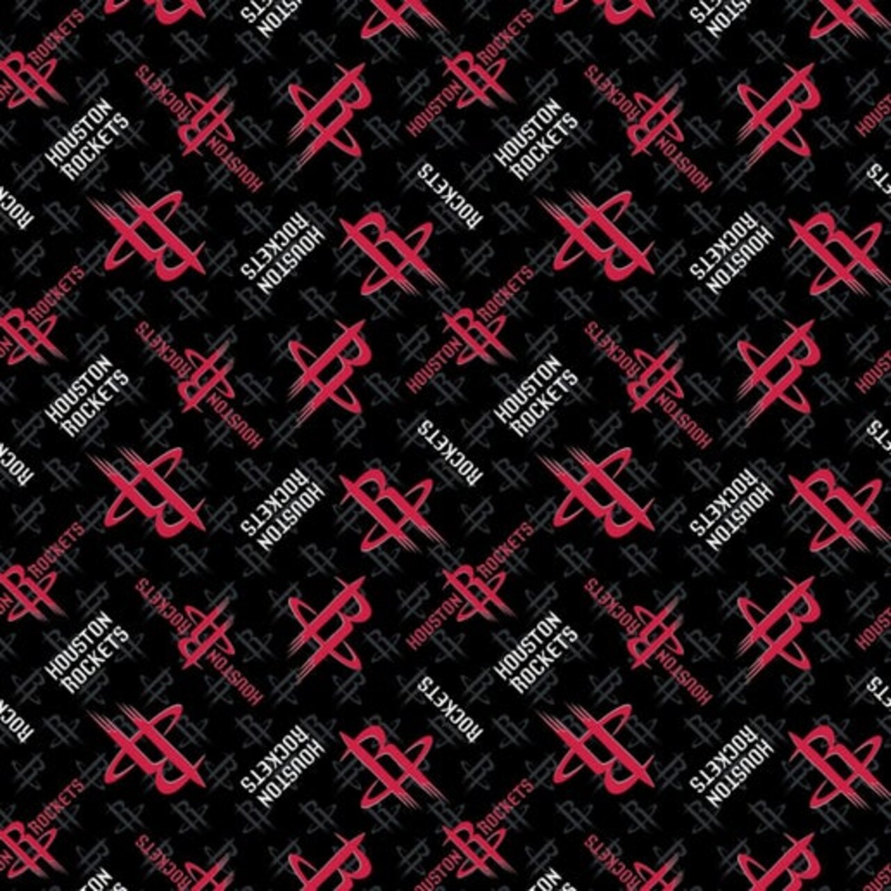 NBA Licensed Houston Rockets Ditsy City Print Cotton Fabric by the Yard